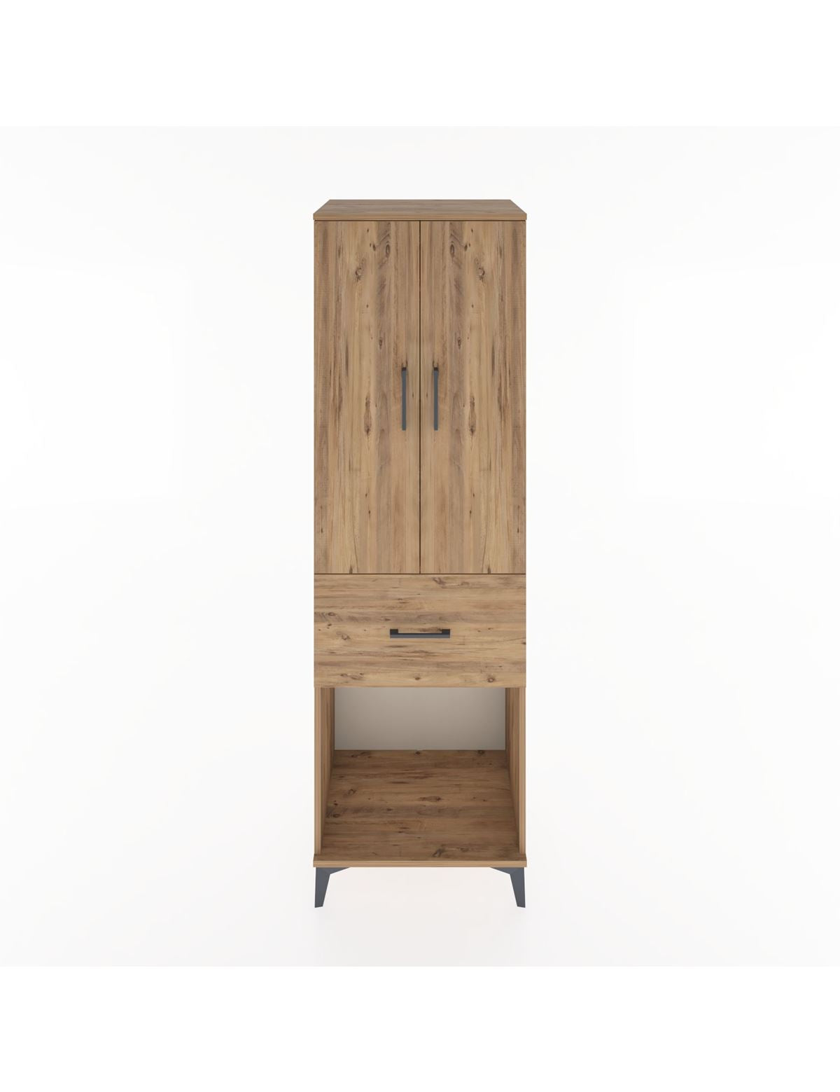 Hyperion Dolap Tek Raflı Tek Çekmeceli Tek Askılı 60x44x195 Çam-Çam