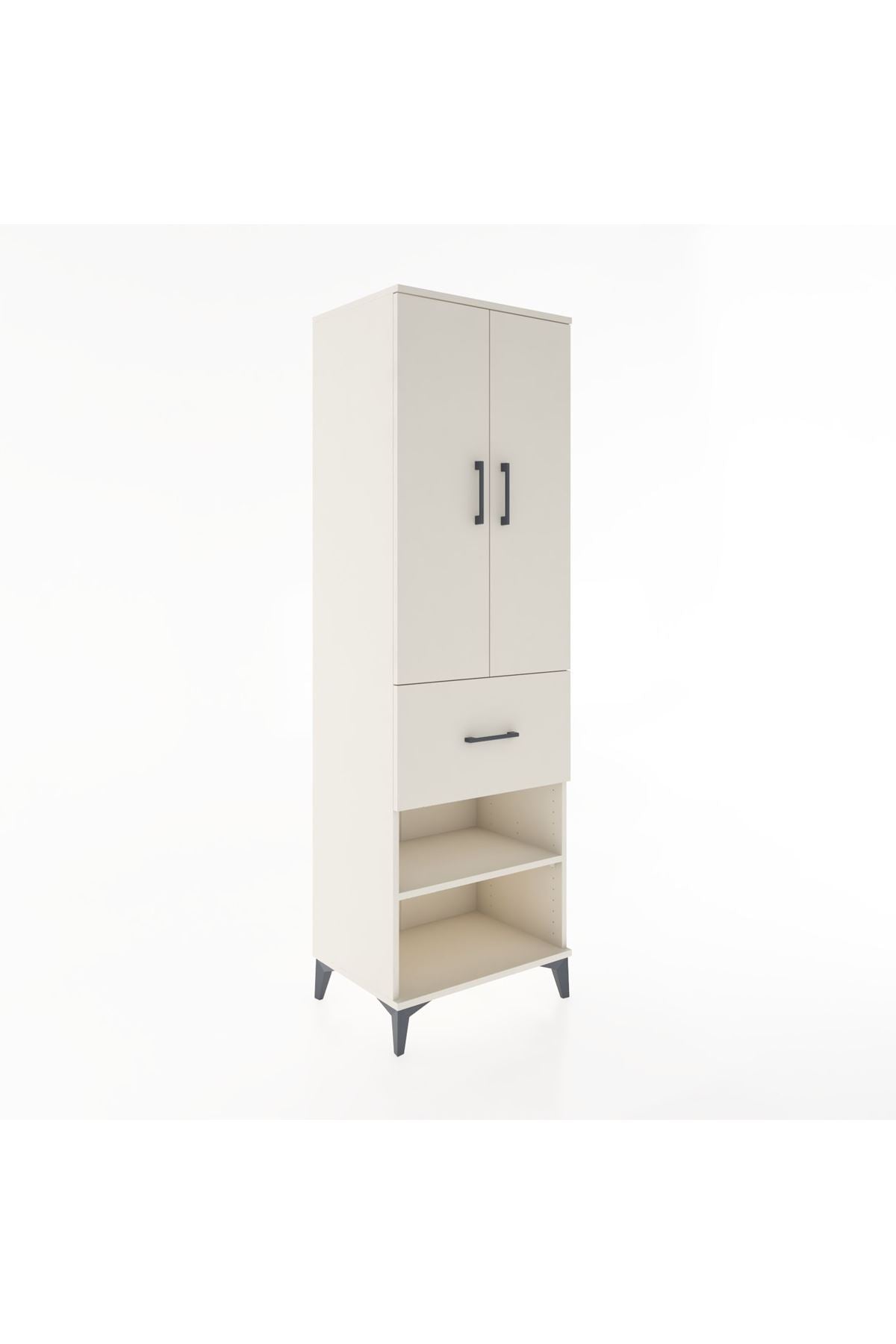 Hyperion Dolap 4 Raflı Tek Çekmeceli 2 Kapaklı 60x44x195 Aytaşı-Aytaşı