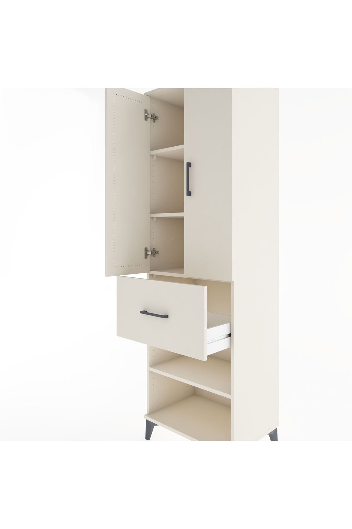 Hyperion Dolap 4 Raflı Tek Çekmeceli 2 Kapaklı 60x44x195 Aytaşı-Aytaşı