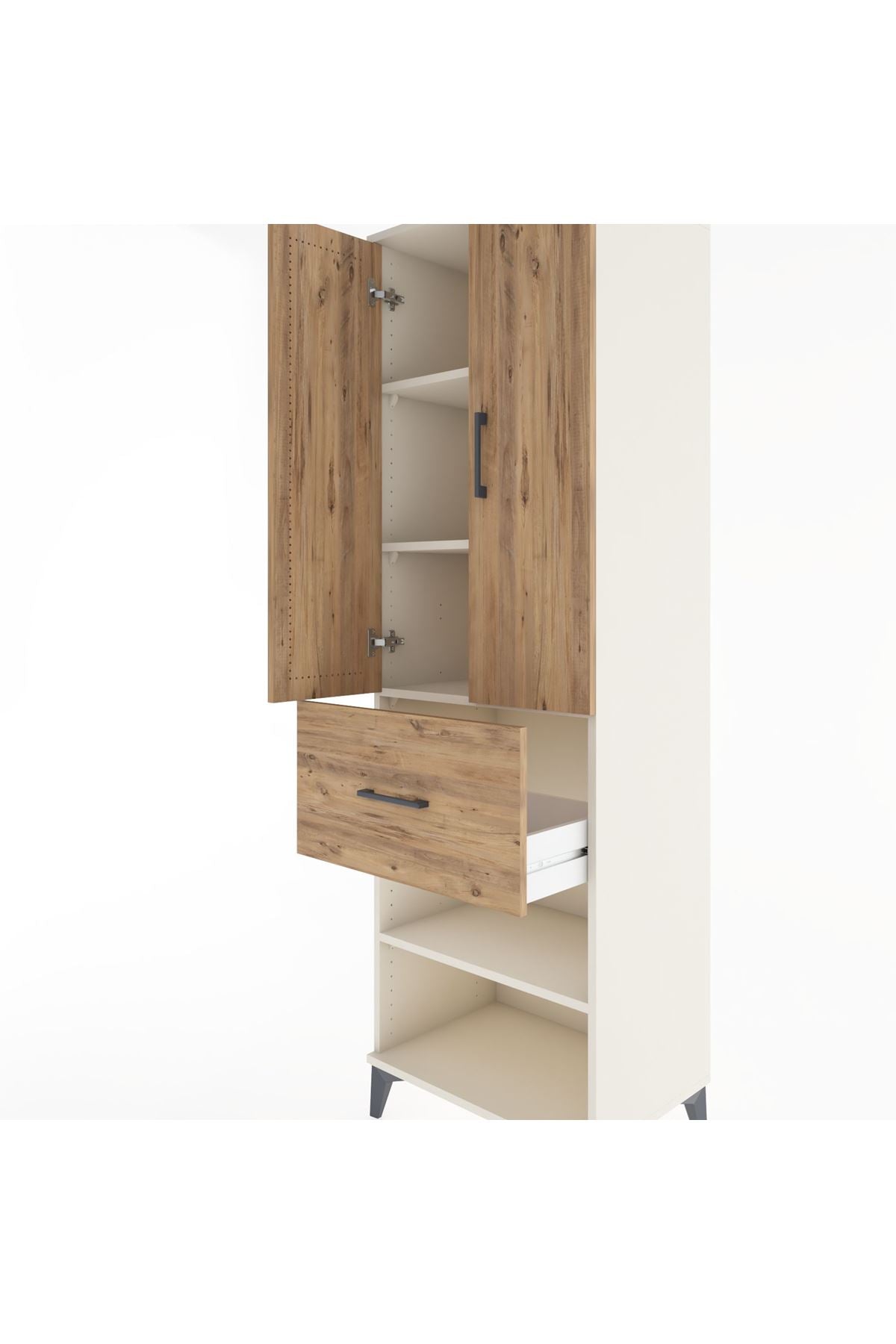 Hyperion Dolap 4 Raflı Tek Çekmeceli 2 Kapaklı 60x44x195 Aytaşı-Çam