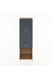 Hyperion Dolap 4 Raflı Tek Çekmeceli 2 Kapaklı 60x44x195 Çam-Antrasit