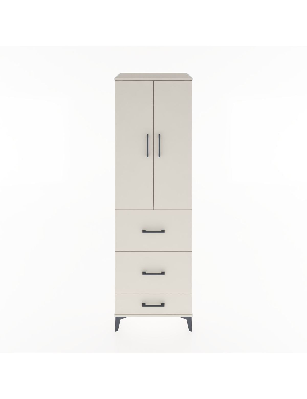 Hyperion Dolap Tek Raflı 3 Çekmeceli Tek Askılı 60x44x195 Aytaşı-Aytaşı