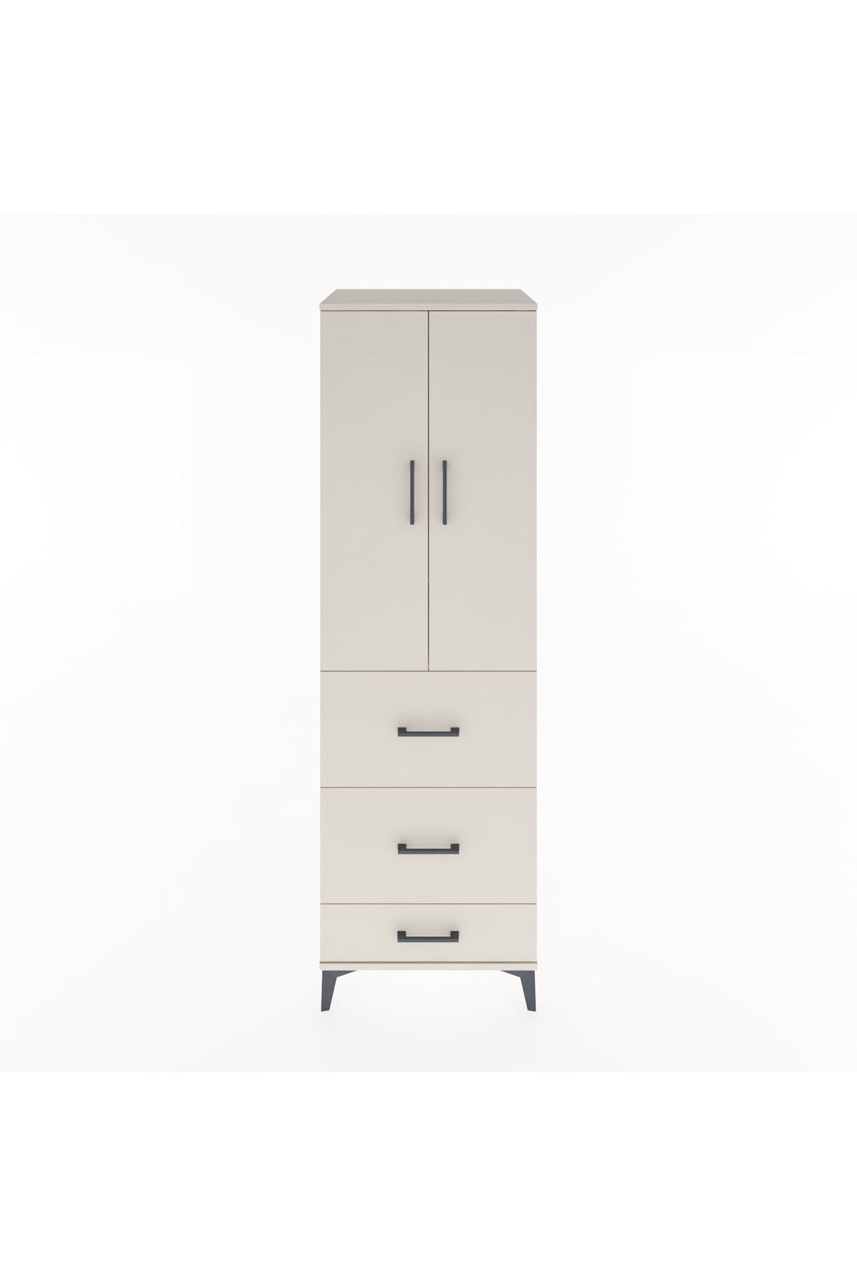 Hyperion Dolap Tek Raflı 3 Çekmeceli Tek Askılı 60x44x195 Aytaşı-Aytaşı