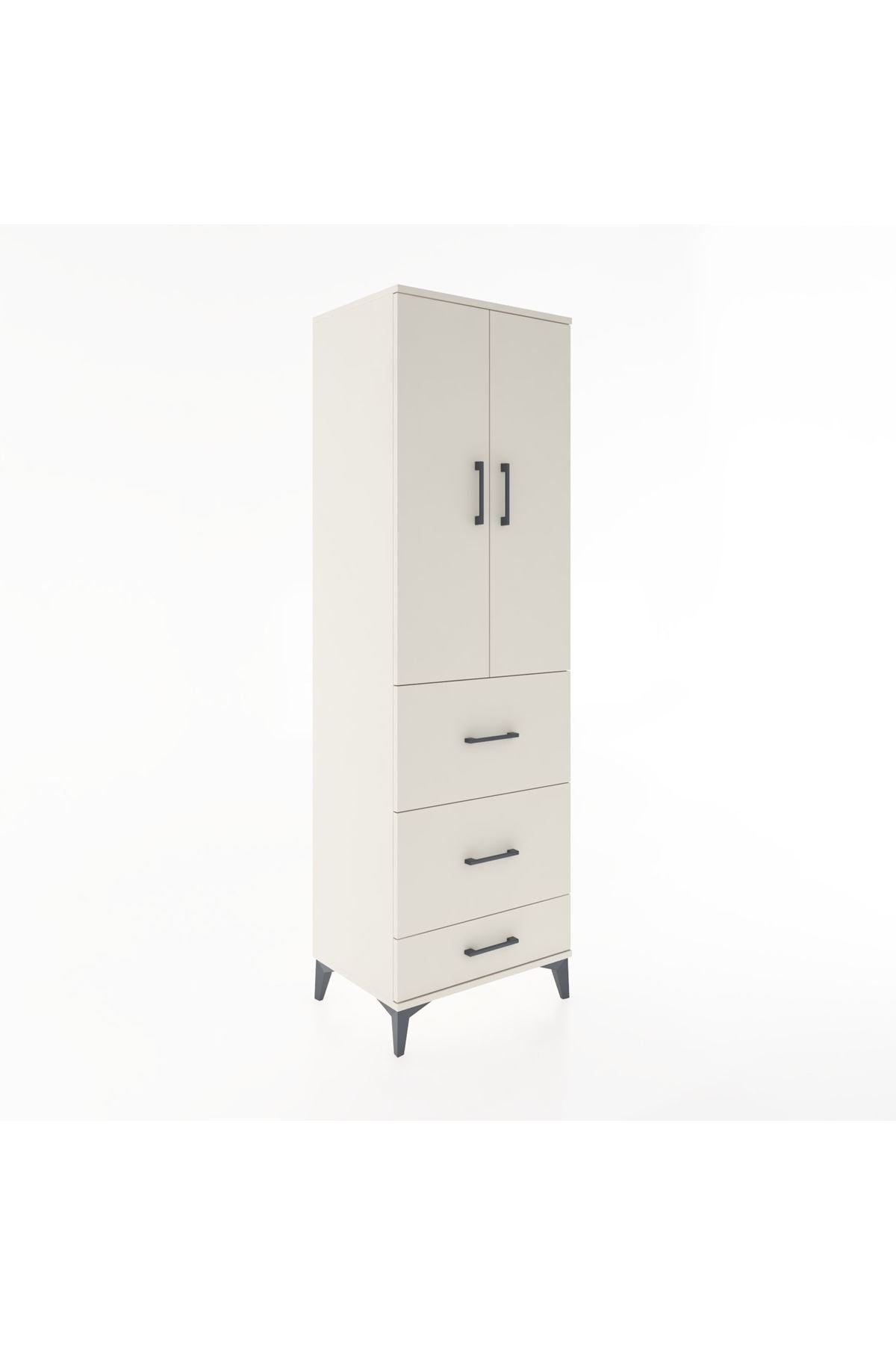 Hyperion Dolap Tek Raflı 3 Çekmeceli Tek Askılı 60x44x195 Aytaşı-Aytaşı