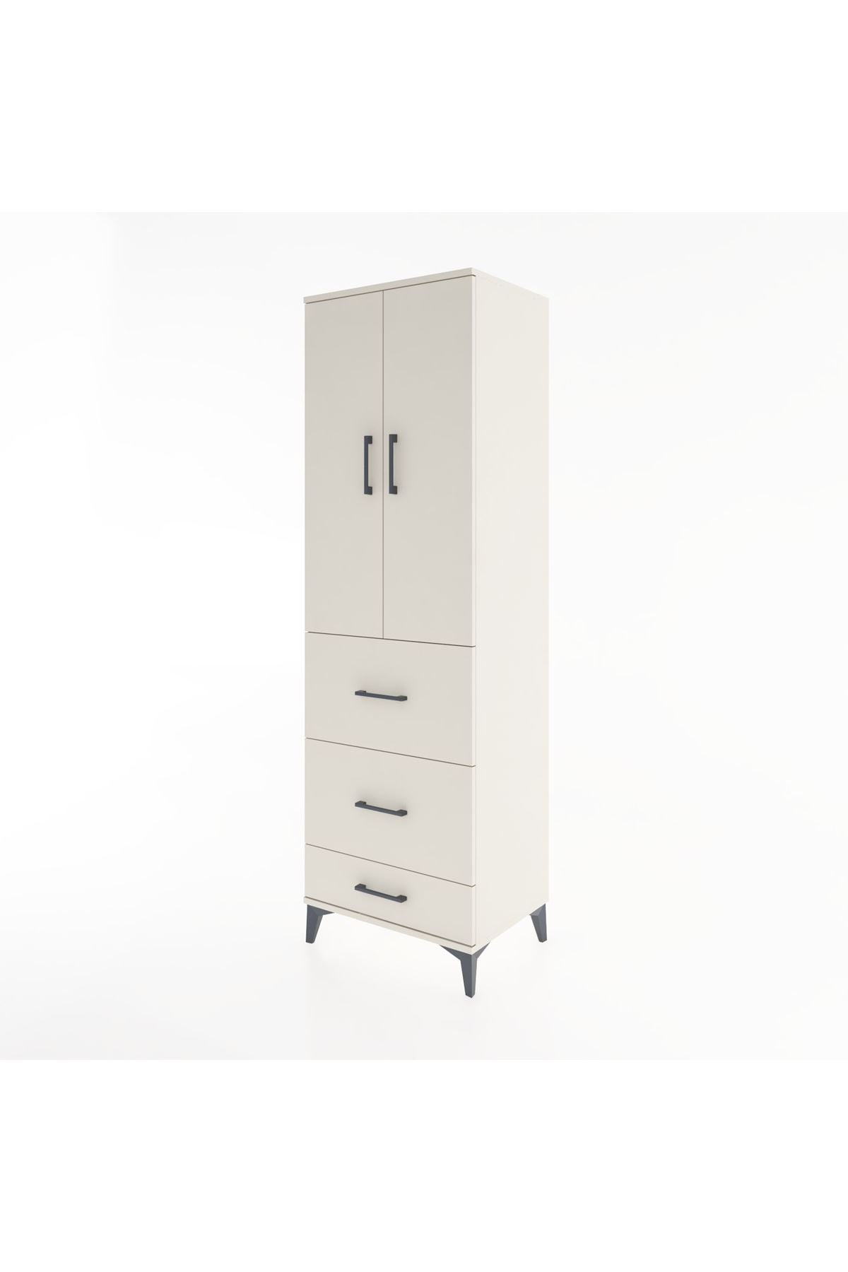 Hyperion Dolap Tek Raflı 3 Çekmeceli Tek Askılı 60x44x195 Aytaşı-Aytaşı