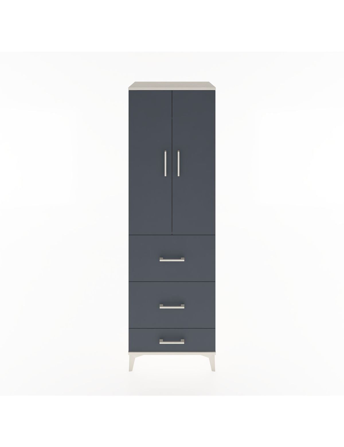 Hyperion Dolap Tek Raflı 3 Çekmeceli Tek Askılı 60x44x195 Aytaşı-Antrasit