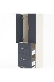 Hyperion Dolap Tek Raflı 3 Çekmeceli Tek Askılı 60x44x195 Aytaşı-Antrasit