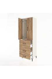 Hyperion Dolap Tek Raflı 3 Çekmeceli Tek Askılı 60x44x195 Aytaşı-Çam