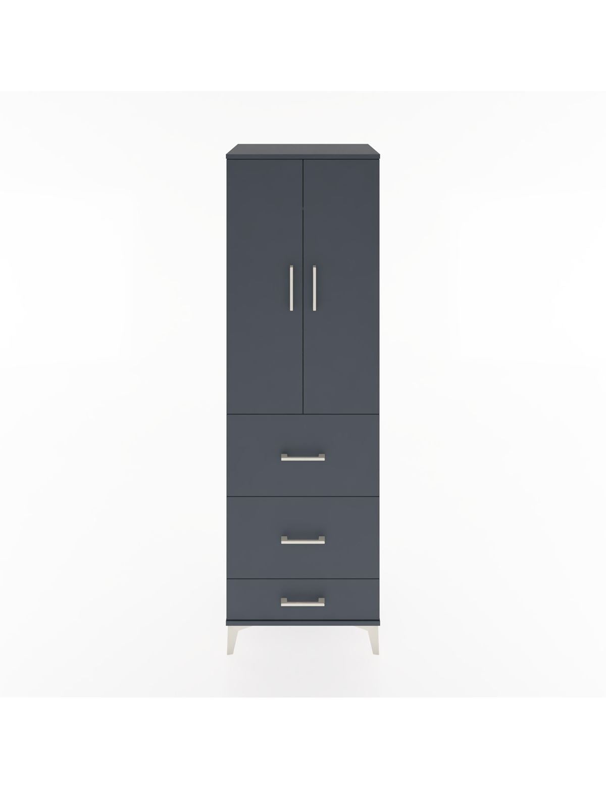 Hyperion Dolap Tek Raflı 3 Çekmeceli Tek Askılı 60x44x195 Antrasit-Antrasit