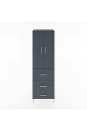 Hyperion Dolap Tek Raflı 3 Çekmeceli Tek Askılı 60x44x195 Antrasit-Antrasit