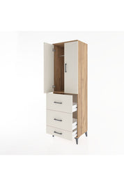 Hyperion Dolap Tek Raflı 3 Çekmeceli Tek Askılı 60x44x195 Çam-Aytaşı