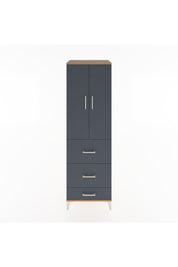 Hyperion Dolap Tek Raflı 3 Çekmeceli Tek Askılı 60x44x195 Çam-Antrasit
