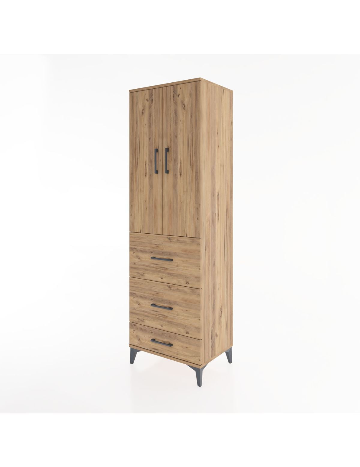 Hyperion Dolap Tek Raflı 3 Çekmeceli Tek Askılı 60x44x195 - S59M056V9B