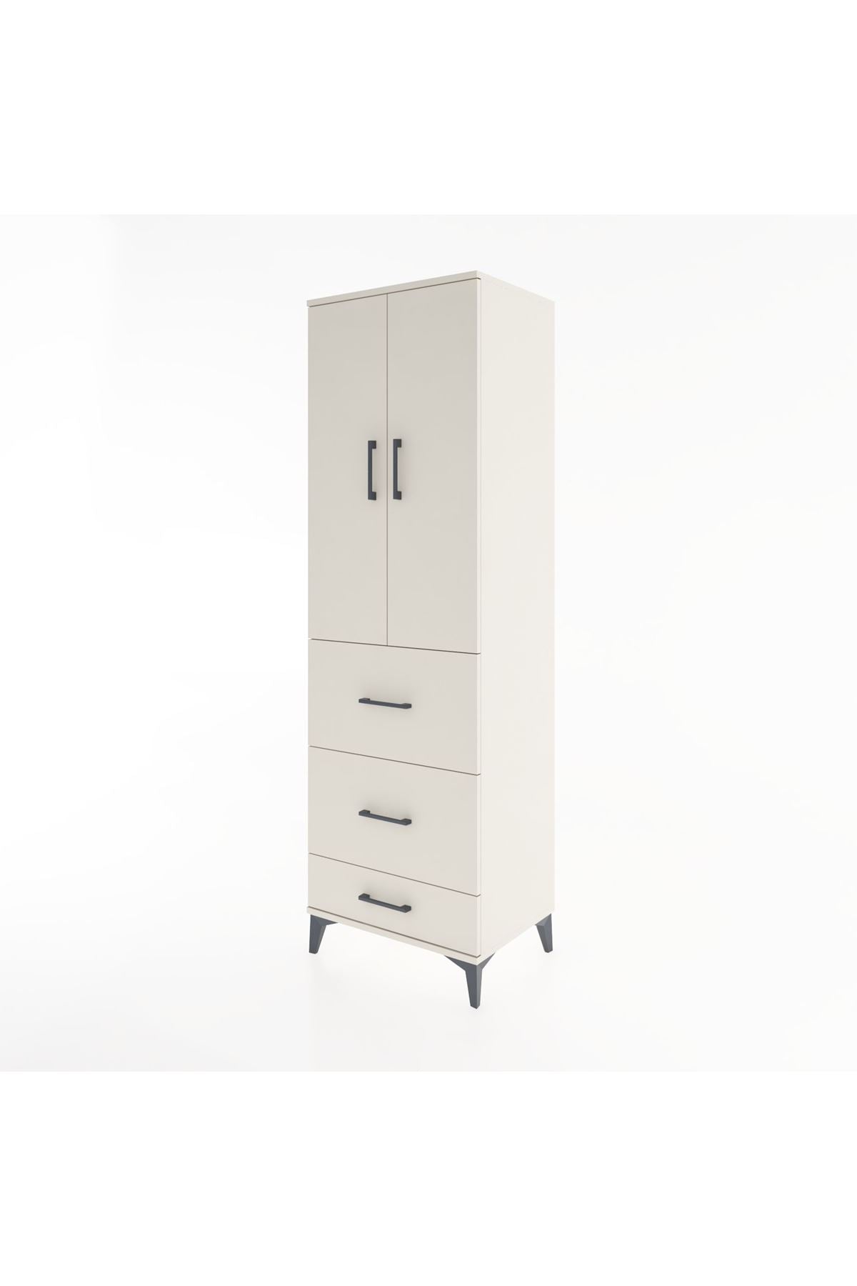 Hyperion Dolap 3 Raflı 3 Çekmeceli 2 Kapaklı 60x44x195 Aytaşı-Aytaşı