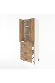 Hyperion Dolap 3 Raflı 3 Çekmeceli 2 Kapaklı 60x44x195 Aytaşı-Çam