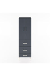 Hyperion Dolap 3 Raflı 3 Çekmeceli 2 Kapaklı 60x44x195 Antrasit-Antrasit