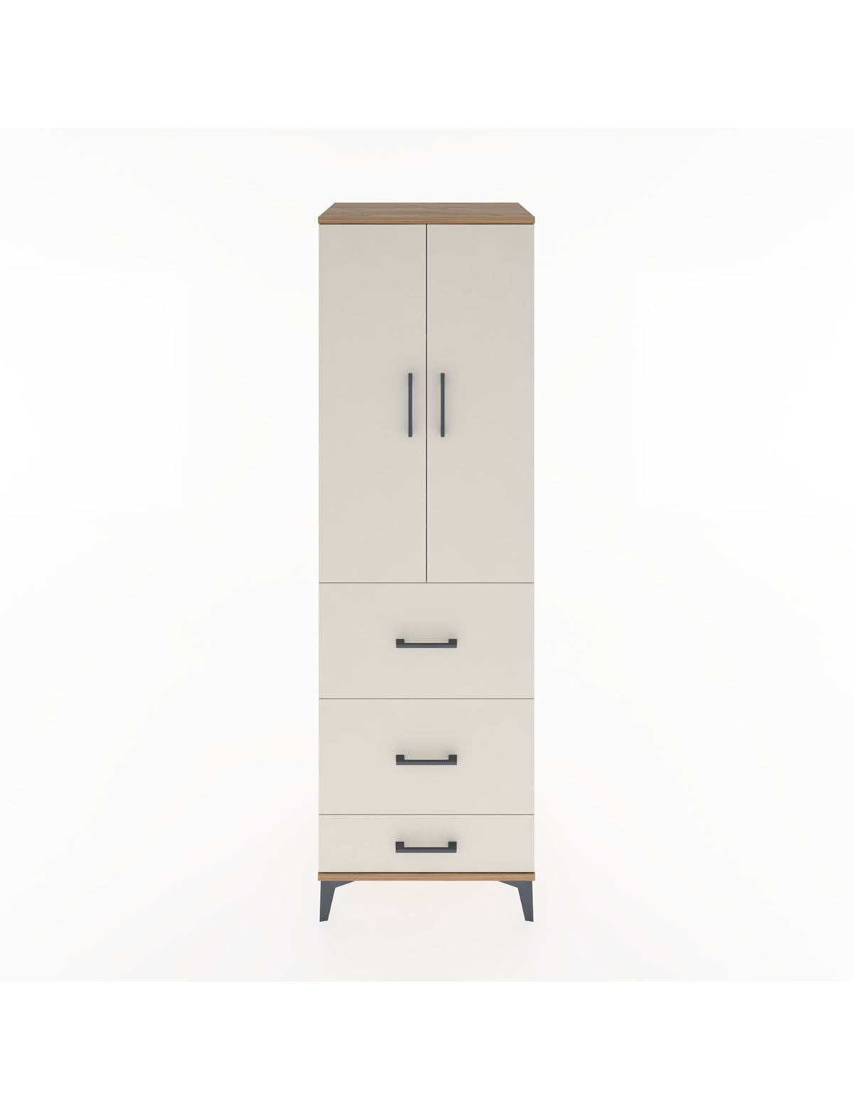 Hyperion Dolap 3 Raflı 3 Çekmeceli 2 Kapaklı 60x44x195 Çam-Aytaşı