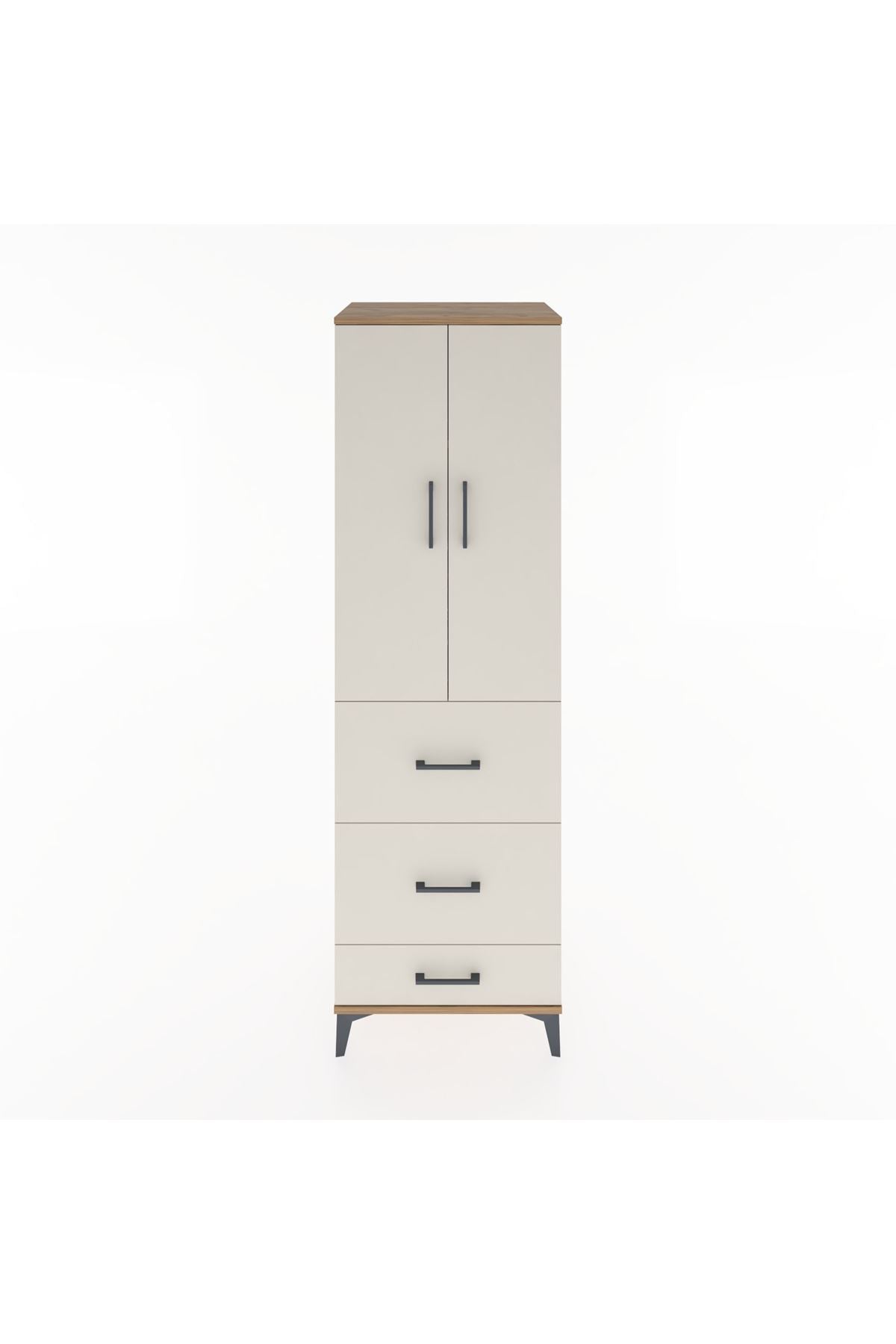 Hyperion Dolap 3 Raflı 3 Çekmeceli 2 Kapaklı 60x44x195 Çam-Aytaşı