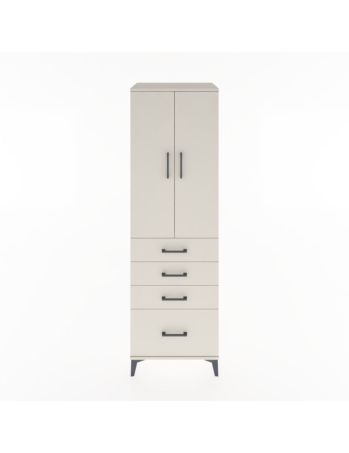 Hyperion Dolap Tek Raflı 4 Çekmeceli Tek Askılı 60x44x195 Aytaşı-Aytaşı