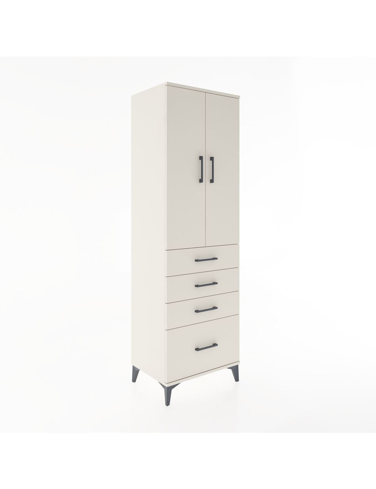 Hyperion Dolap Tek Raflı 4 Çekmeceli Tek Askılı 60x44x195 Aytaşı-Aytaşı