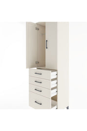 Hyperion Dolap Tek Raflı 4 Çekmeceli Tek Askılı 60x44x195 Aytaşı-Aytaşı