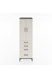 Hyperion Dolap Tek Raflı 4 Çekmeceli Tek Askılı 60x44x195 Antrasit-Aytaşı