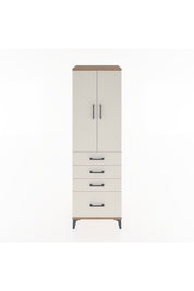 Hyperion Dolap Tek Raflı 4 Çekmeceli Tek Askılı 60x44x195 Çam-Aytaşı