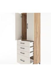 Hyperion Dolap Tek Raflı 4 Çekmeceli Tek Askılı 60x44x195 Çam-Aytaşı