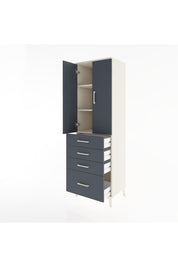 Hyperion Dolap 3 Raflı 4 Çekmeceli 2 Kapaklı 60x44x195 Aytaşı-Antrasit