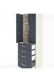 Hyperion Dolap 3 Raflı 4 Çekmeceli 2 Kapaklı 60x44x195 Aytaşı-Antrasit