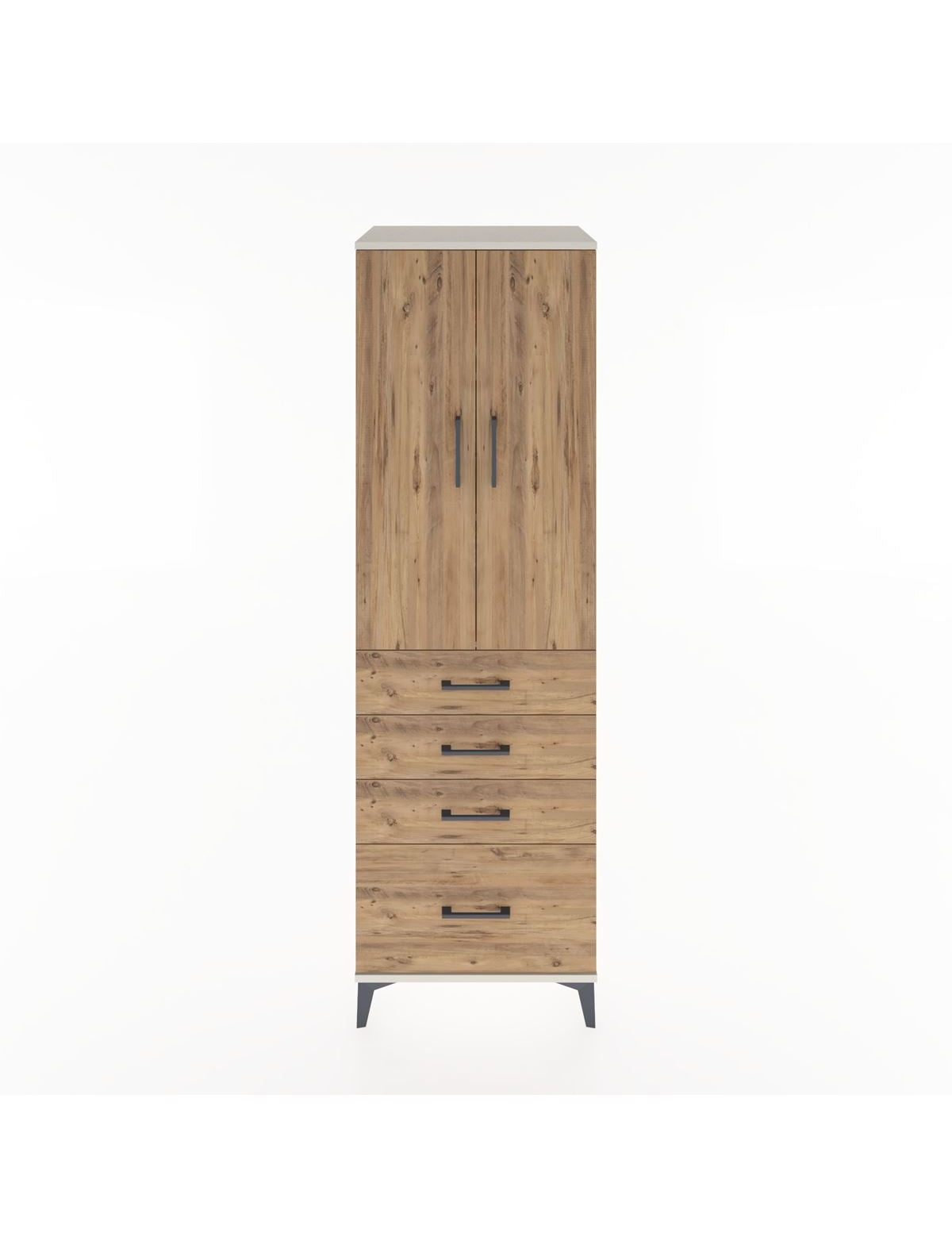 Hyperion Dolap 3 Raflı 4 Çekmeceli 2 Kapaklı 60x44x195 Aytaşı-Çam