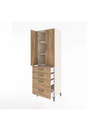 Hyperion Dolap 3 Raflı 4 Çekmeceli 2 Kapaklı 60x44x195 Aytaşı-Çam