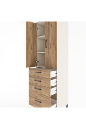 Hyperion Dolap 3 Raflı 4 Çekmeceli 2 Kapaklı 60x44x195 Aytaşı-Çam