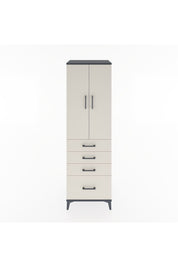 Hyperion Dolap 3 Raflı 4 Çekmeceli 2 Kapaklı 60x44x195 Antrasit-Aytaşı