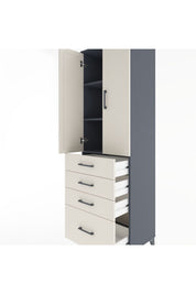 Hyperion Dolap 3 Raflı 4 Çekmeceli 2 Kapaklı 60x44x195 Antrasit-Aytaşı