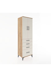 Hyperion Dolap 3 Raflı 4 Çekmeceli 2 Kapaklı 60x44x195 Çam-Aytaşı