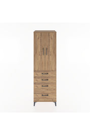 Hyperion Dolap 3 Raflı 4 Çekmeceli 2 Kapaklı 60x44x195 Çam-Çam