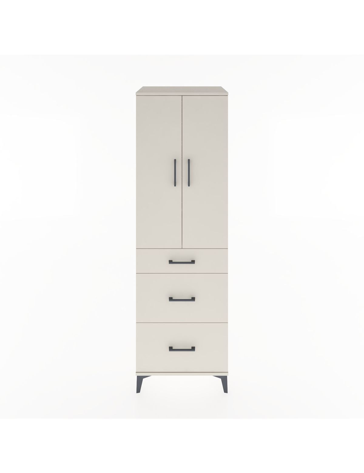 Hyperion Dolap Tek Raflı 3 Çekmeceli Tek Askılı 60x44x195 Aytaşı-Aytaşı