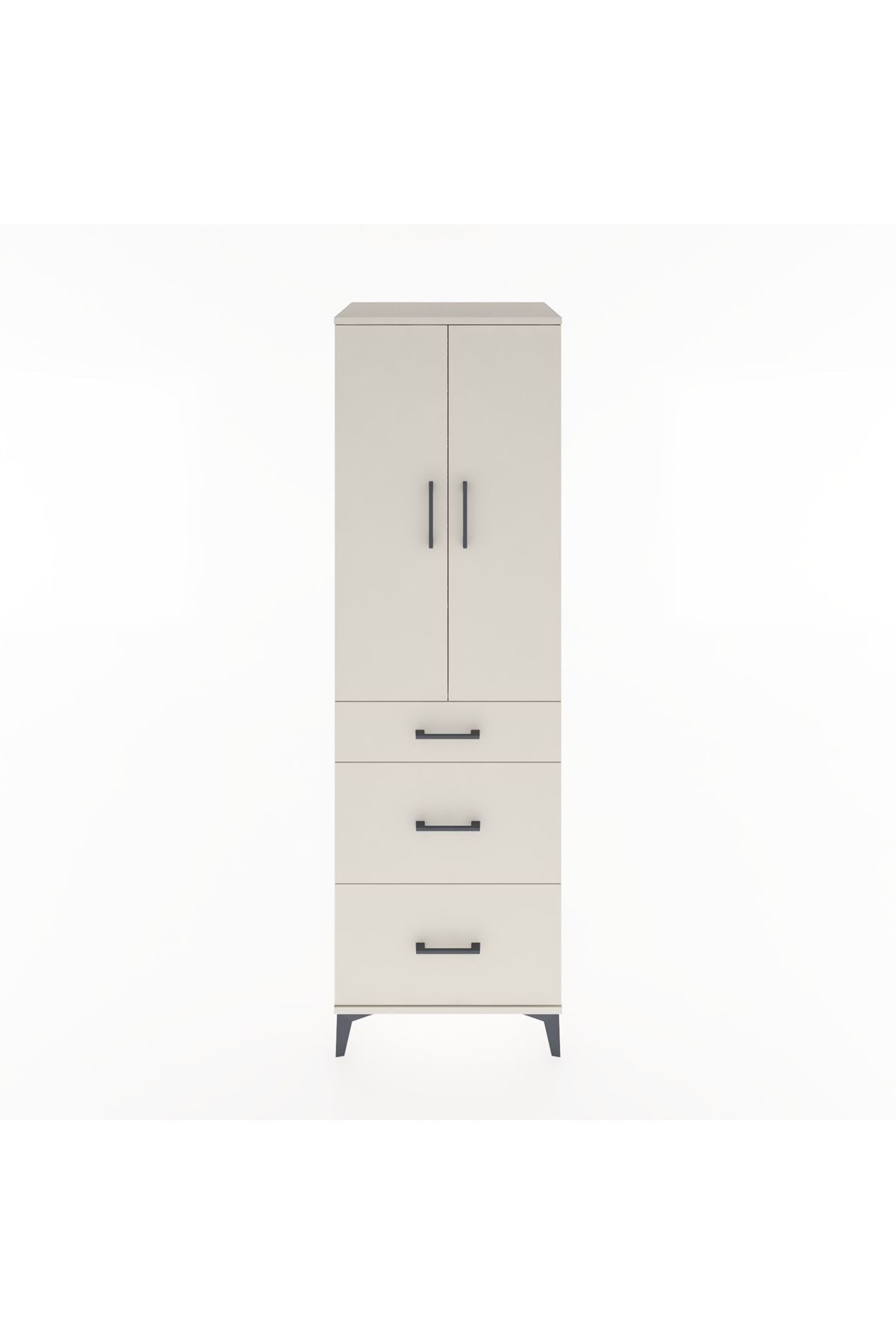 Hyperion Dolap Tek Raflı 3 Çekmeceli Tek Askılı 60x44x195 Aytaşı-Aytaşı