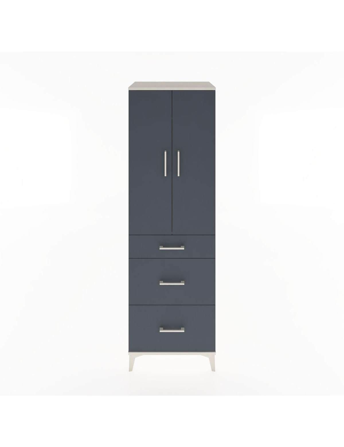 Hyperion Dolap Tek Raflı 3 Çekmeceli Tek Askılı 60x44x195 Aytaşı-Antrasit