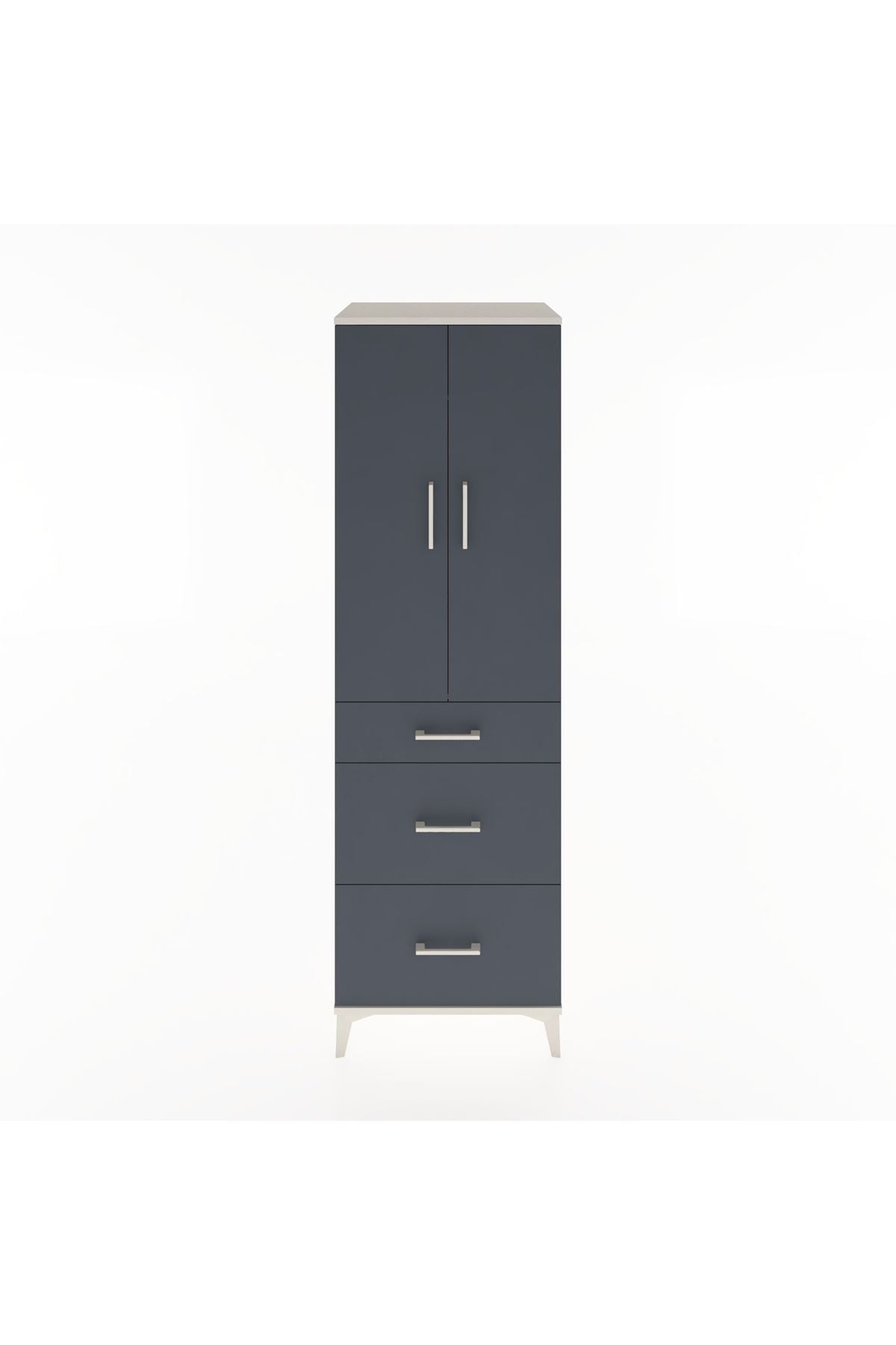 Hyperion Dolap Tek Raflı 3 Çekmeceli Tek Askılı 60x44x195 Aytaşı-Antrasit