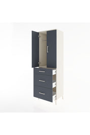 Hyperion Dolap Tek Raflı 3 Çekmeceli Tek Askılı 60x44x195 Aytaşı-Antrasit