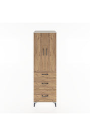 Hyperion Dolap Tek Raflı 3 Çekmeceli Tek Askılı 60x44x195 Aytaşı-Çam