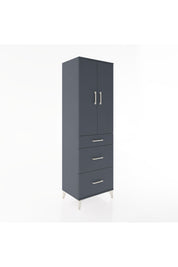 Hyperion Dolap Tek Raflı 3 Çekmeceli Tek Askılı 60x44x195 Antrasit-Antrasit