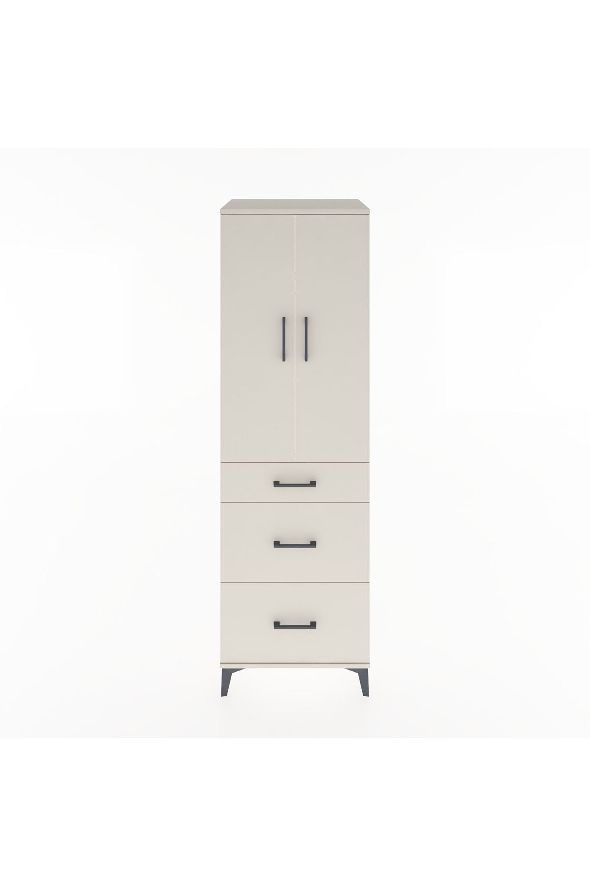 Hyperion Dolap 3 Raflı 3 Çekmeceli 2 Kapaklı 60x44x195 Aytaşı-Aytaşı