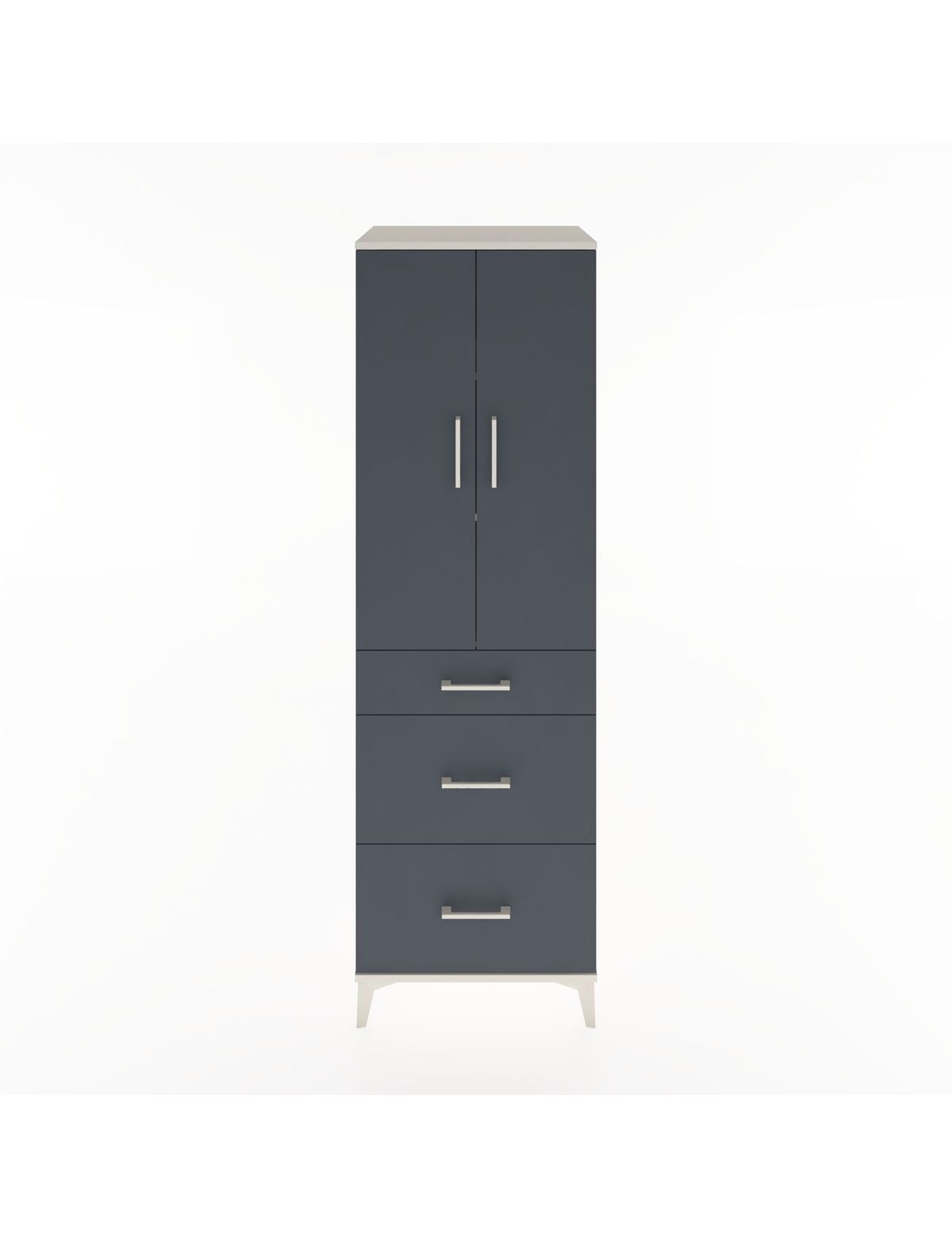 Hyperion Dolap 3 Raflı 3 Çekmeceli 2 Kapaklı 60x44x195 Aytaşı-Antrasit