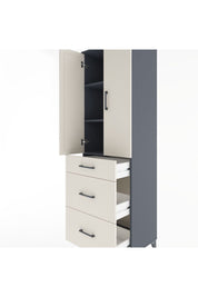 Hyperion Dolap 3 Raflı 3 Çekmeceli 2 Kapaklı 60x44x195 Antrasit-Aytaşı