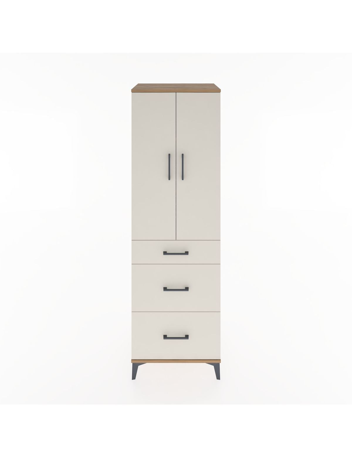 Hyperion Dolap 3 Raflı 3 Çekmeceli 2 Kapaklı 60x44x195 Çam-Aytaşı