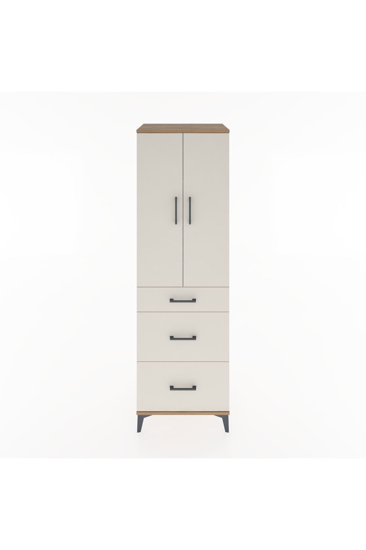 Hyperion Dolap 3 Raflı 3 Çekmeceli 2 Kapaklı 60x44x195 Çam-Aytaşı