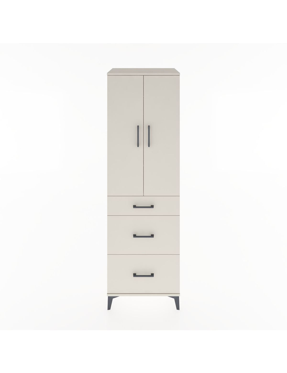 Hyperion Dolap Tek Raflı 3 Çekmeceli Tek Askılı 60x44x195 Aytaşı-Aytaşı